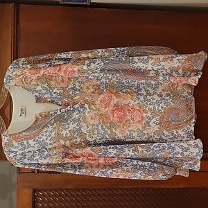 Show Me Your MuMu | Jamie Long Sleeve Floral Paisley Tunic Top - size S